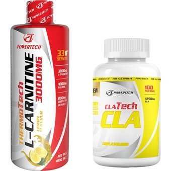 Powertech Thermotech Limon Aromalı L-Karnitin 1000 ml Sıvı + ClaTech 100 Kapsül