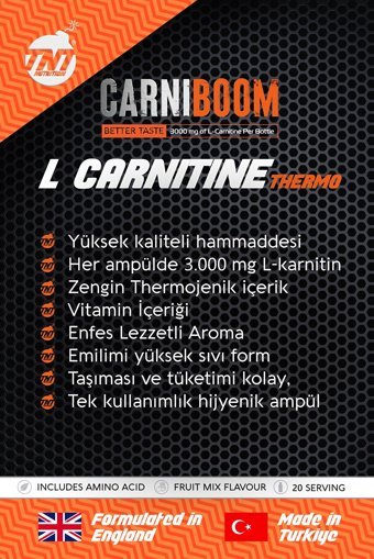 Tnt Nutrition Karışık Meyve Arolamalı L-Karnitin 20 Shot