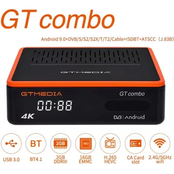Gtmedia Gt Combo 16 GB Kapasiteli 2 GB Ram Wifi 4K Android TV Box