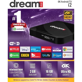 Dreamstar I2 16 GB Kapasiteli 2 GB Ram Wifi 6K Android TV Box