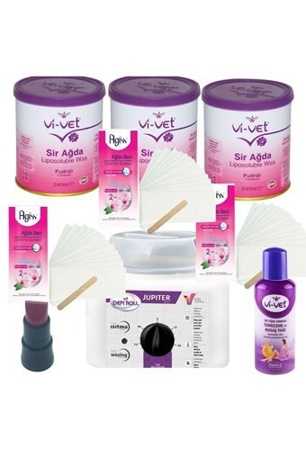 Depiroll Depiroll 1+1 Kazanlı Ağda Makinesi + 3xSir Ağda + Spatula + 3xAğda Bandı + Temizleme Yağı