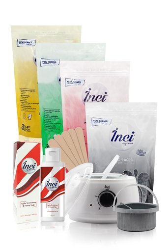 İnci Ağda 1+1 Boncuk Ağda Makinesi + 4xBoncuk Ağda + Spatula + Ağda Temizleme Yağı