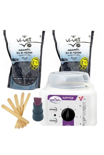 Depiroll 1+1 Kazanlı Ağda Makinesi + Granül Ağda + Spatula