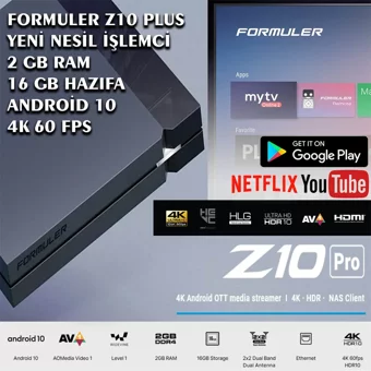 Formuler Z10 Pro 16 GB Kapasiteli 2 GB Ram Wifi 4K Android TV Box