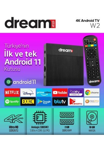 Dreamstar W2 16 GB Kapasiteli 2 GB Ram Wifi 4K Android TV Box