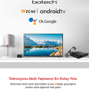 Botech Wzone 8 GB Kapasiteli 2 GB Ram Wifi 4K Android TV Box + 12 Aylık Bein Connect Eğlence Paketi