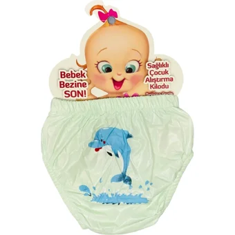 Babixkids 119 12 kg 3'lü Sızdırmayan Yıkanabilir Panda-Yunus-Zebra Desenli Alıştırma Külodu