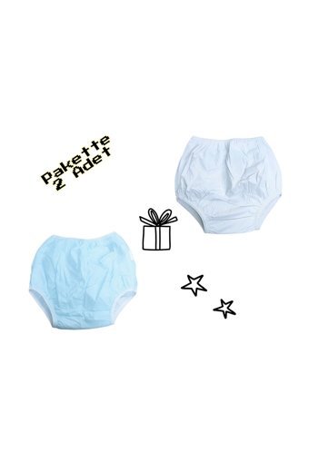 O L A 15-19 kg 2'li Yıkanabilir Beyaz-Mavi Alıştırma Külodu