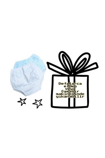 O L A 15-19 kg 2'li Yıkanabilir Beyaz-Mavi Alıştırma Külodu
