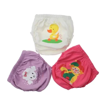 Babixkids 19 kg 3'lü Sızdırmayan Yıkanabilir Ördek-Köpek-Palyaço Desenli Alıştırma Külodu