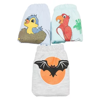 Papido 15-20 kg 3'lü Sızdırmayan Yıkanabilir Kuş-Papağan-Yarasa Desenli Alıştırma Külodu