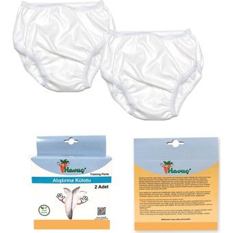 Havuç ALK005 20-25 kg 2'li Sızdırmayan Yıkanabilir Beyaz Alıştırma Külodu