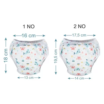Sevi Bebe 19 kg 4'lü Sızdırmayan Yıkanabilir Balık-Deniz Anası-Deniz Yıldızı-Fok-Yengeç Desenli Alıştırma Külodu