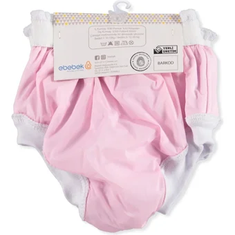Sema Baby 20-25 kg 2'li Sızdırmayan Yıkanabilir Beyaz-Pembe Alıştırma Külodu