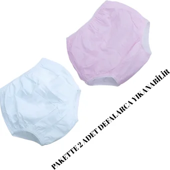 O L A 10-13 kg 2'li Yıkanabilir Beyaz-Pembe Alıştırma Külodu