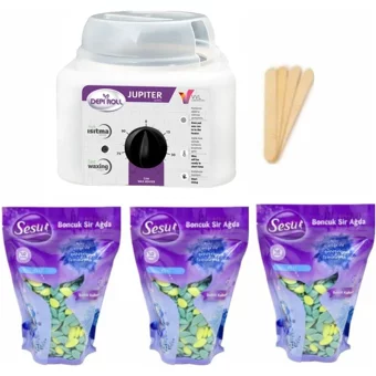Sesu Depiroll 1+1 Boncuk Ağda Makinesi + 3xKilli Boncuk Ağda + Spatula