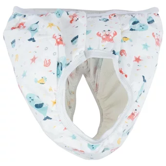 Sevi Bebe 12 kg 4'lü Yıkanabilir Deniz Anası-Fok-Yengeç Desenli Alıştırma Külodu