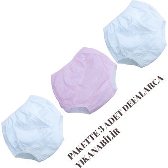 O L A 16-20 kg 3'lü Yıkanabilir Beyaz-Pembe Alıştırma Külodu