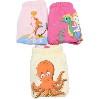 Papido 10-15 kg 3'lü Sızdırmayan Yıkanabilir Ahtapot-Deniz Atı-Yunus Desenli Alıştırma Külodu