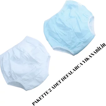 O L A 13-16 kg 2'li Yıkanabilir Beyaz-Mavi Alıştırma Külodu