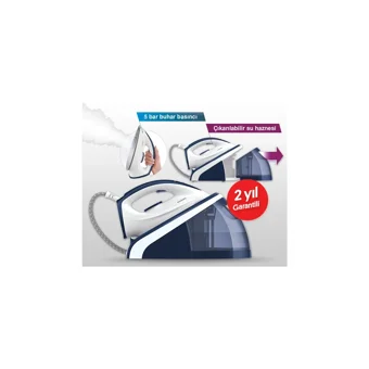 Philips HI5916/20 2400 W 5 Bar Seramik Tabanlı Şok Buharlı Kazanlı Ütü Mavi