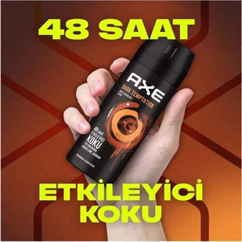 Axe Dark Temptation Pudrasız Ter Önleyici Sprey Erkek Deodorant 150 ml - Cep Parfümü Dark Temptation 17 ml