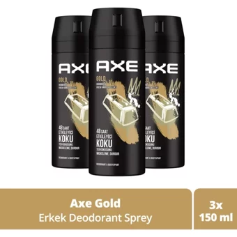 Axe Gold Pudrasız Ter Önleyici Sprey Erkek 3x150 ml