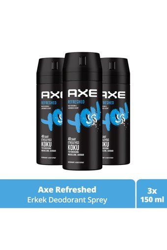 Axe You Refreshed Pudrasız Ter Önleyici Sprey Erkek 3x150 ml