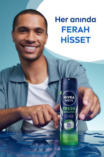Nivea Fresh Sensation Pudralı Ter Önleyici Antiperspirant Sprey Erkek 150 ml