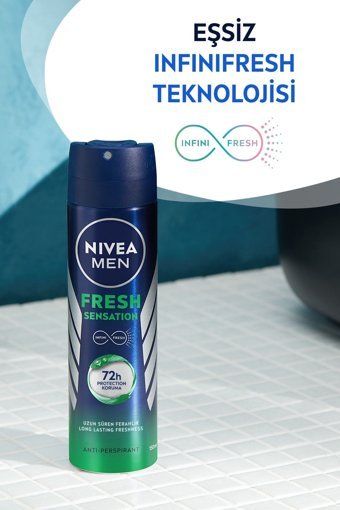 Nivea Fresh Sensation Pudralı Ter Önleyici Antiperspirant Sprey Erkek 150 ml