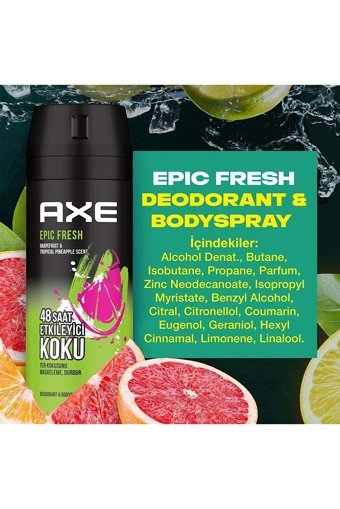 Axe Epic Fresh Pudrasız Ter Önleyici Sprey Erkek 6x150 ml