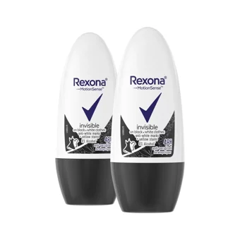 Rexona Invisible Black And White Pudralı Ter Önleyici Antiperspirant Roll-On Kadın 2x50 ml