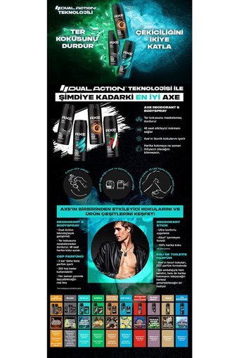 Axe Dark Temptation Pudrasız Ter Önleyici Sprey Erkek 5x150 ml
