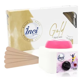 İnci 1+1 Kazanlı Ağda Makinesi + Gold Kalıp Ağda + Spatula