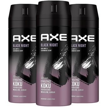 Axe Black Night Pudrasız Ter Önleyici Sprey Erkek 3x150 ml