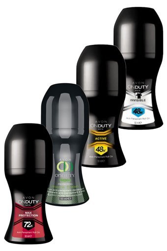 Avon On Duty Active - Invisible - Fresh - Max Protection Pudrasız Ter Önleyici Antiperspirant Roll-On Erkek Deodorant 4x50 ml