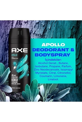 Axe Apollo - Africa - Dark Temptation - Epic Fresh - Leather&Cookies Pudrasız Ter Önleyici Sprey Erkek 4x150 ml
