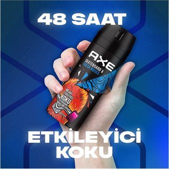 Axe Skateboard & Fresh Roses Pudrasız Ter Önleyici Sprey Erkek 3x150 ml