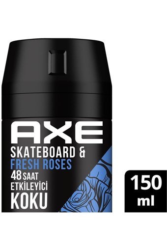 Axe Skateboard & Fresh Roses Pudrasız Ter Önleyici Sprey Erkek 150 ml