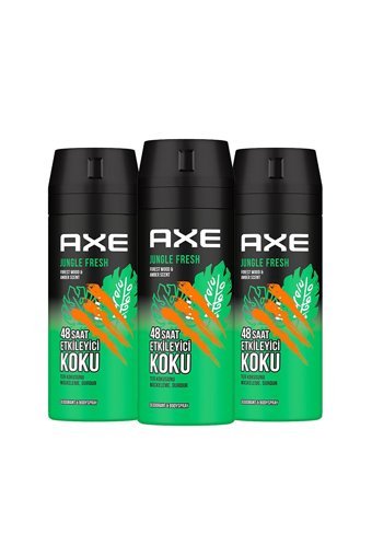 Axe Jungle Fresh Pudrasız Ter Önleyici Sprey Erkek 3x150 ml