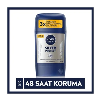 Nivea Silver Protect Pudralı Ter Önleyici Antiperspirant Stick Erkek 50 ml
