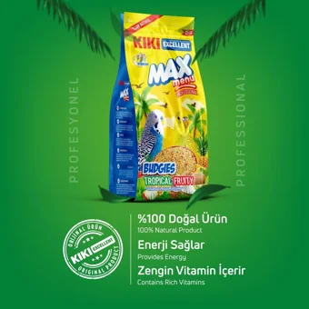 Kiki Excellent Max Menu Kabuklu Meyveli Vitaminli Muhabbet Kuşu Yemi 1 kg