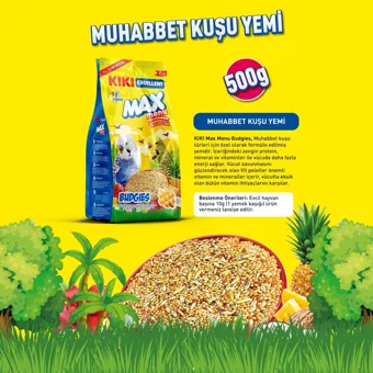 Kiki Excellent Max Menu Kabuklu Ballı Vitaminli Muhabbet Kuşu Yemi 500 gr