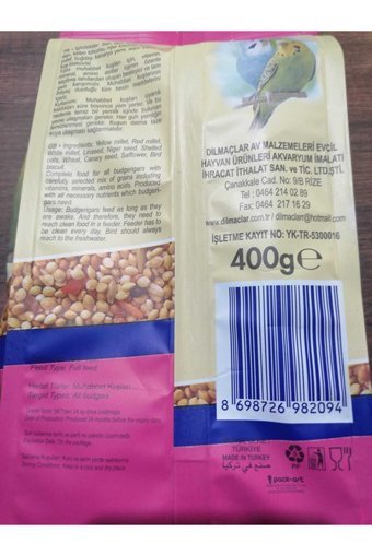 Bonisa Gurme Kabuklu Karışık Vitaminli Muhabbet Kuşu Yemi 4x400 gr