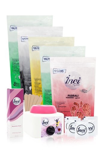 İnci Ağda 1+1 Boncuk Ağda Makinesi + 5xBoncuk Ağda + Spatula + Beyazlatıcı Krem