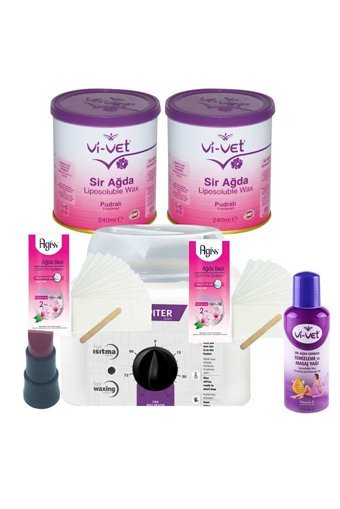 Depiroll Depiroll 1+1 Kazanlı Ağda Makinesi + 2xPudralı Sir Ağda + Spatula + 2xTemizleme Mendili + Temizleme Yağı