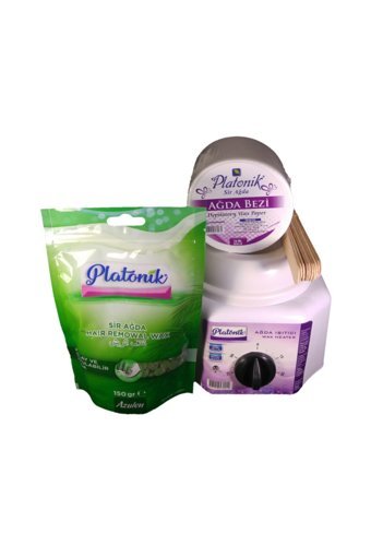 Platonik 1+1 Kazanlı Ağda Makinesi + Ağda Bezi + Sir Ağda + Spatula