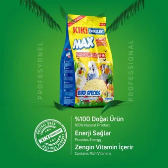 Kiki Excellent Max Menu Kabuksuz Meyveli Vitaminli Kuş Yemi 400 gr