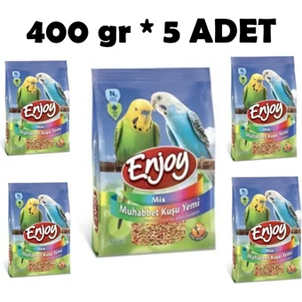 Enjoy Kabuklu Karışık Vitaminli Muhabbet Kuşu Yemi 5x400 gr