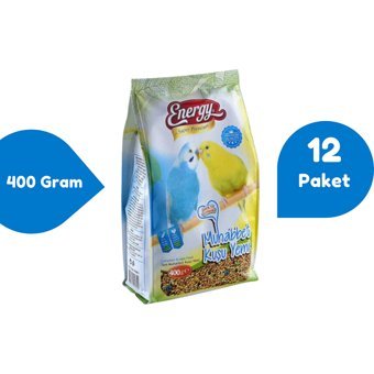 Energy Kabuklu Sade Muhabbet Kuşu Yemi 12x400 gr